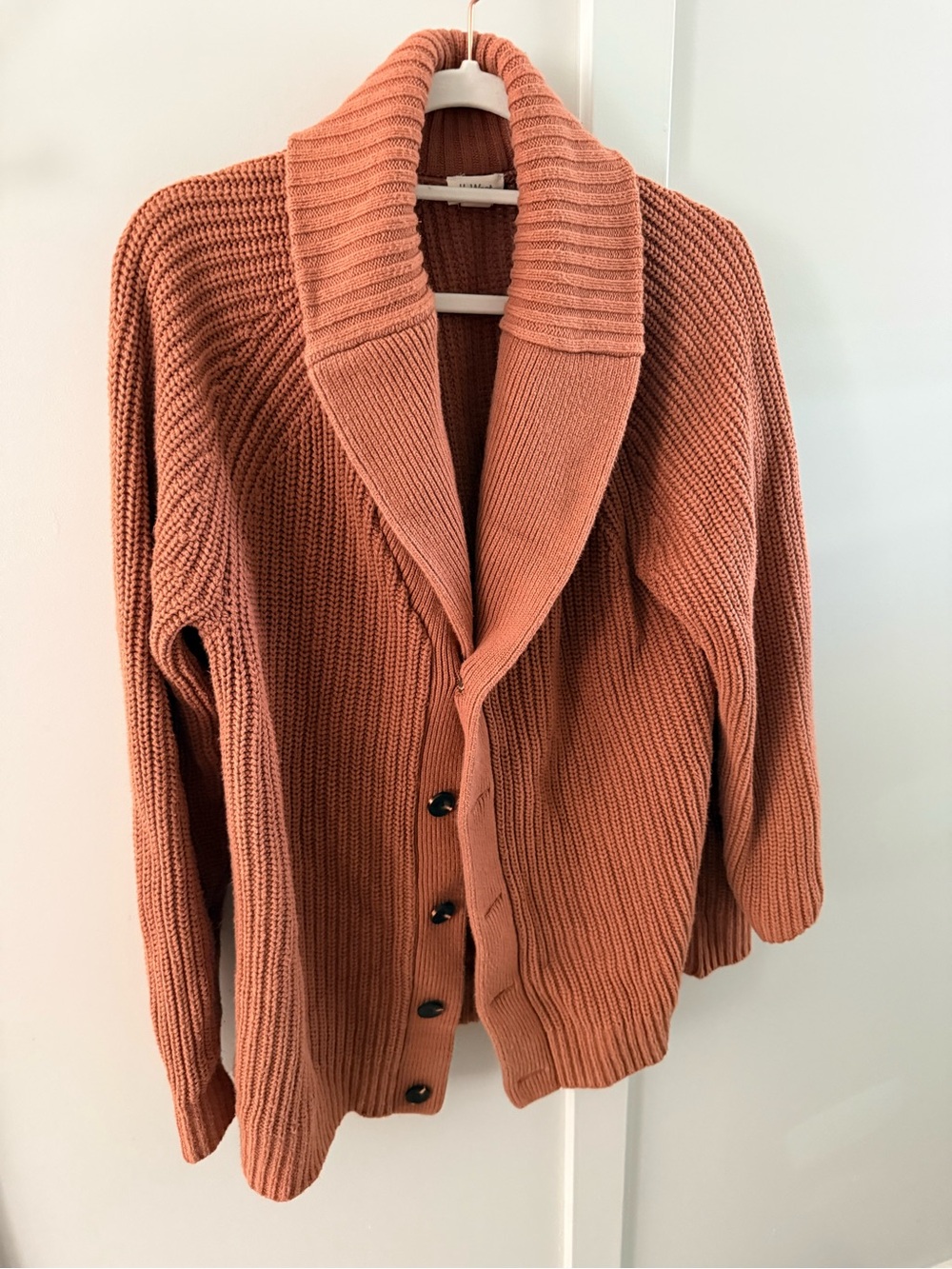Women's UpWest Shawl Collar Button-Front Sweater Cardigan - Rust